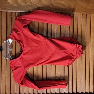 Long Sleeve Red Leotard